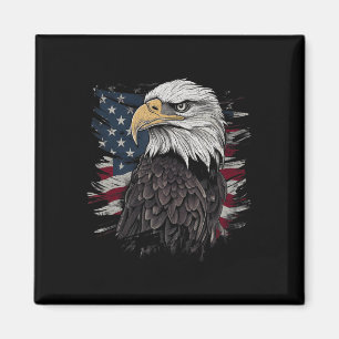 Bald Eagle USA American Flag Patriotic Graphic Men Magnet