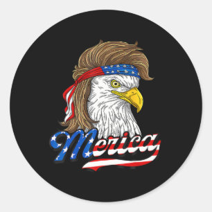 Bald Eagle Usa Flag 4th Of July Eagle Usa  Classic Round Sticker