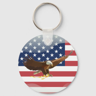 Bald eagle Usa flag Key Ring