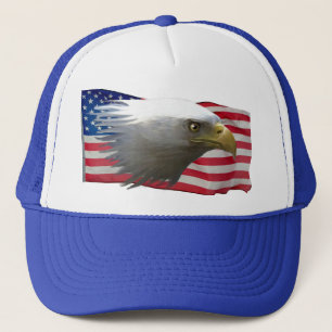 Bald Eagle & USA Flag Patriotic Cap