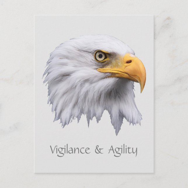Bald Eagle Vigilance & Agility customisable Postcard (Front)