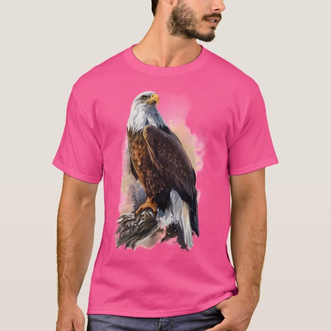 Bald Eagle Watercolour T-Shirt (Front)