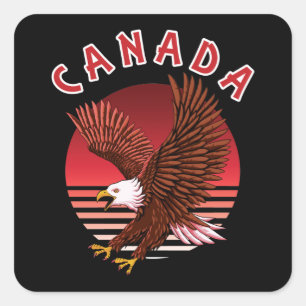Bald Eagle Wildlife - Canada Square Sticker