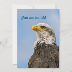 Bald Eagle Wildlife Portrait Art Invitation