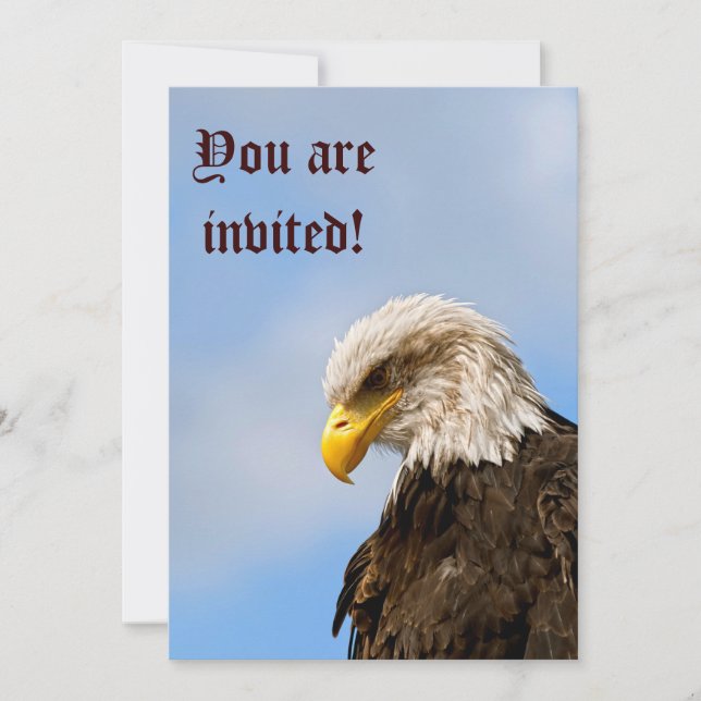Bald Eagle Wildlife Portrait Art Invitation (Front)