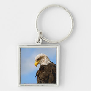 Bald Eagle Wildlife Portrait Art Key Ring