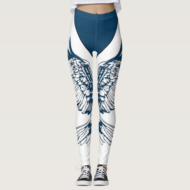 Bald Eagle Wing Sketch Leggings for 4th of July (Front)
