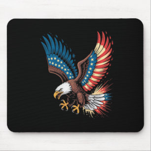 Bald Eagle Wings American Flag 4th July Art Mouse Pad