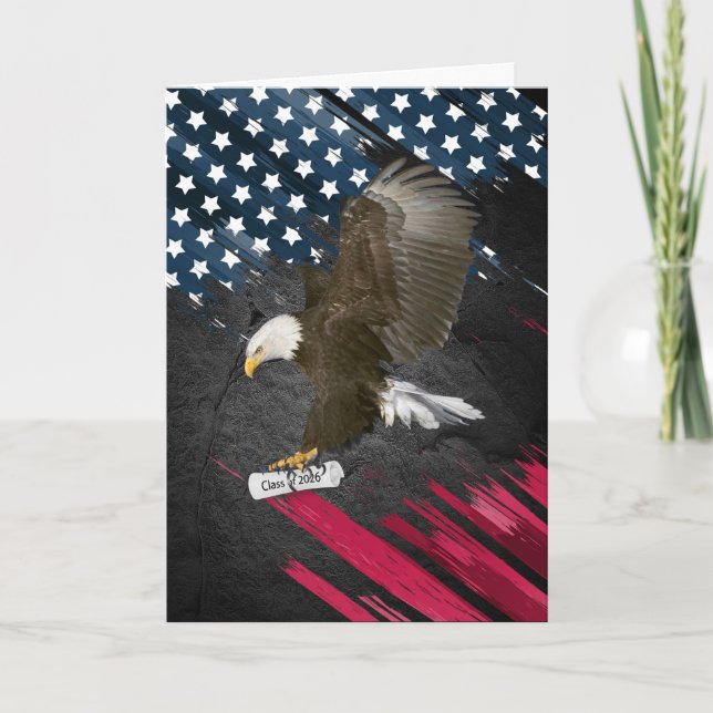 Bald Eagle with 2026 Graduation Diploma Card (Front)