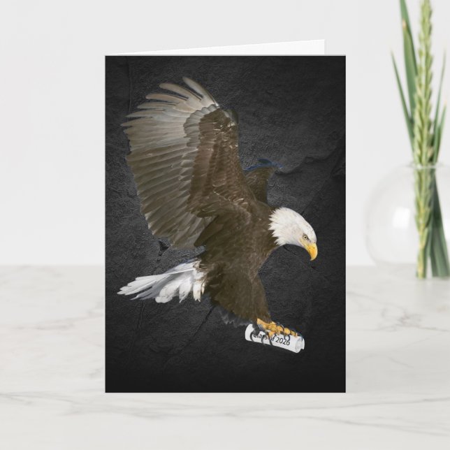 Bald Eagle with 2026 Graduation Diploma  Card (Front)