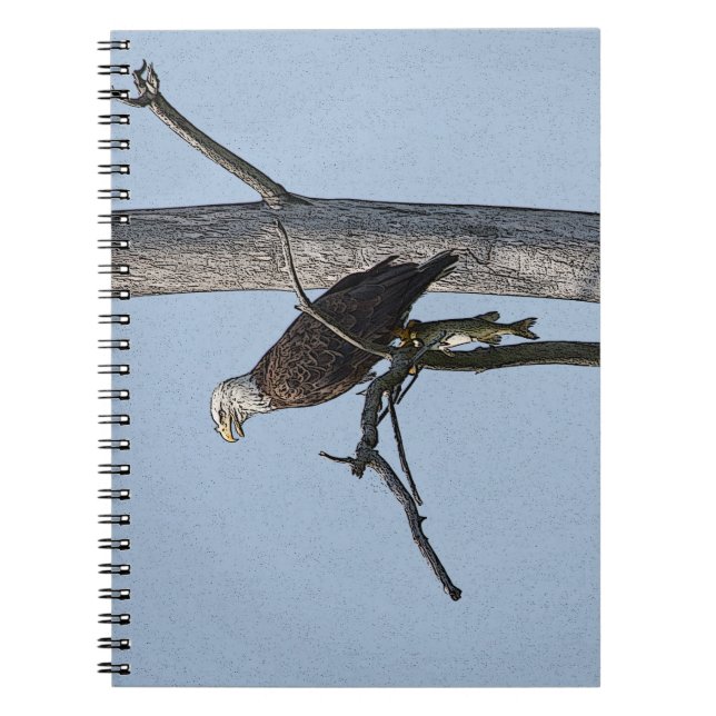 Bald Eagle with a fish Spiral Notebook (Front)