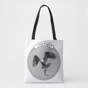 Bald Eagle with a fish Tote Bag