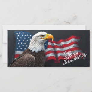 Bald Eagle with American Flag 4th of July Art