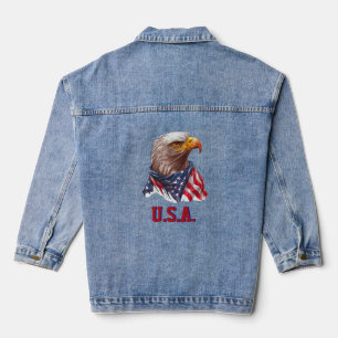 Bald Eagle with American Flag - U.S.A. Denim Jacket