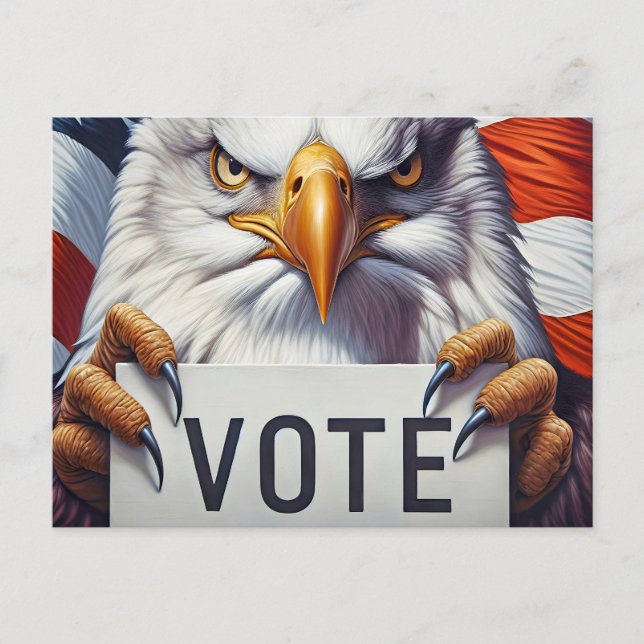 Bald Eagle With Election Vote Sign Postcard (Front)