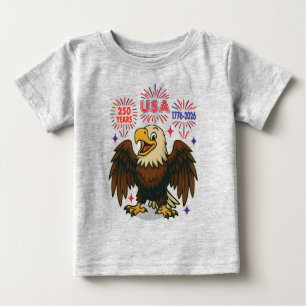 Bald Eagle with Fireworks– USA 250 Years 1776-2026 Baby T-Shirt