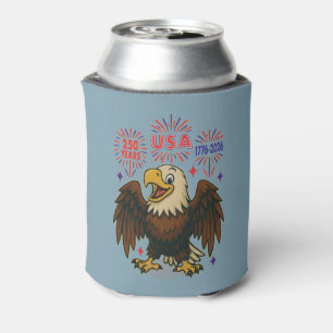 Bald Eagle with Fireworks– USA 250 Years 1776-2026 Can Cooler