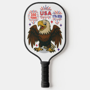 Bald Eagle with Fireworks– USA 250 Years 1776-2026 Pickleball Paddle
