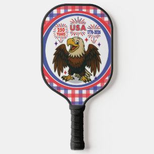 Bald Eagle with Fireworks– USA 250 Years 1776-2026 Pickleball Paddle