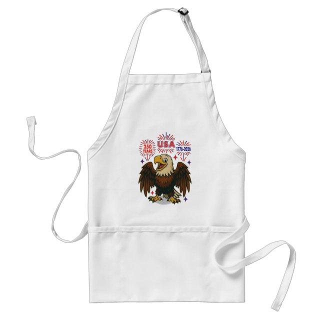 Bald Eagle with Fireworks– USA 250 Years 1776-2026 Standard Apron (Front)
