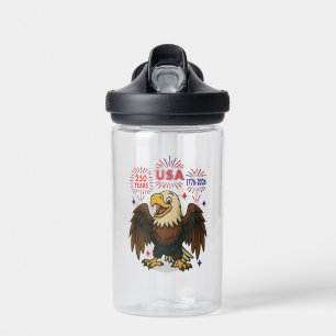 Bald Eagle with Fireworks– USA 250 Years 1776-2026 Water Bottle