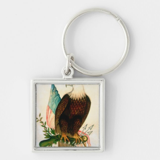 Bald eagle with flag key ring (Front)