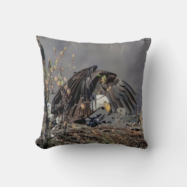 Bald Eagle with her baby Cushion (Front)
