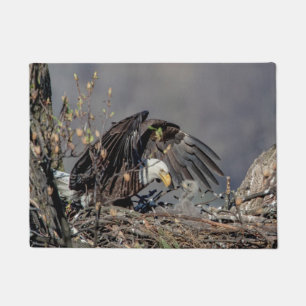Bald Eagle with her baby Doormat