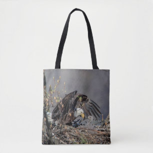 Bald Eagle with her baby Tote Bag