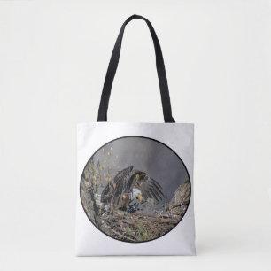 Bald Eagle with her baby Tote Bag