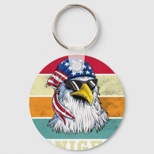 Bald Eagle Women Men Vintage 4th Of July You Free  Key Ring