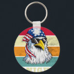 Bald Eagle Women Men Vintage 4th Of July You Free  Key Ring<br><div class="desc">A stylish keychain featuring a vintage classic car design. A perfect accessory for car lovers and collectors. Great for everyday use or as a small and thoughtful gift for classic car enthusiasts.</div>