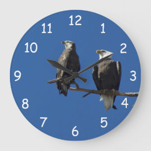 Bald Eagles Large Clock