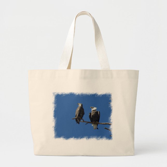 Bald Eagles Large Tote Bag (Front)