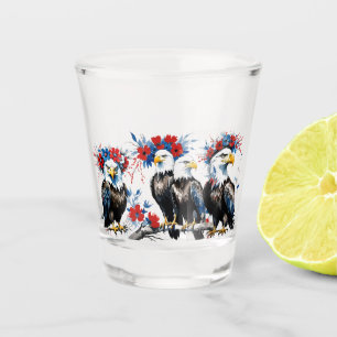 Bald Eagles Red White and Blue Bald Eagles USA Shot Glass