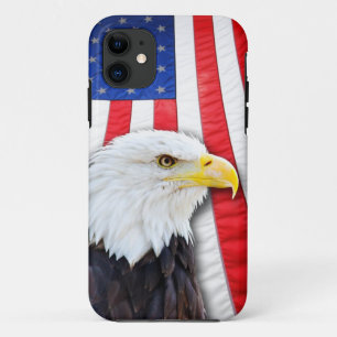 Bald eeagle and flag Case-Mate iPhone case