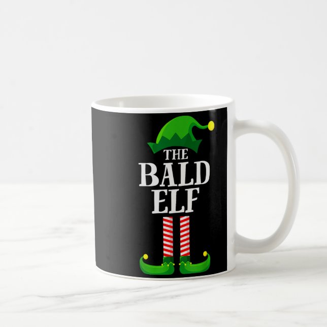 Bald Elf Matching Family Group Christmas Party Pyj Coffee Mug (Right)