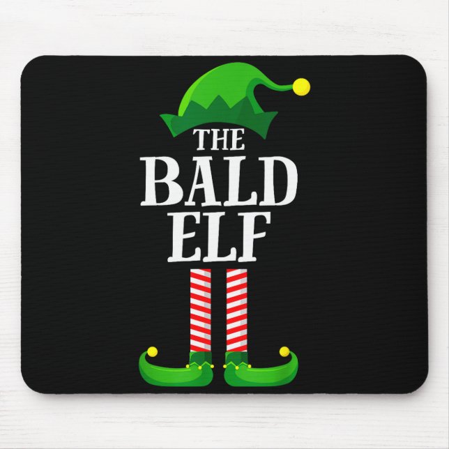 Bald Elf Matching Family Group Christmas Party Pyj Mouse Pad (Front)