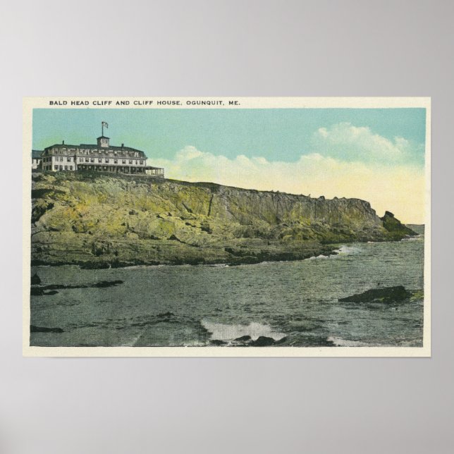 Bald Head Cliff and Exterior of Cliff House # Poster (Front)