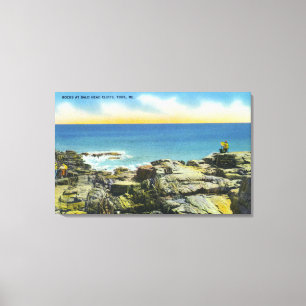 Bald Head Cliffs View of the Rocks and Surf Canvas Print