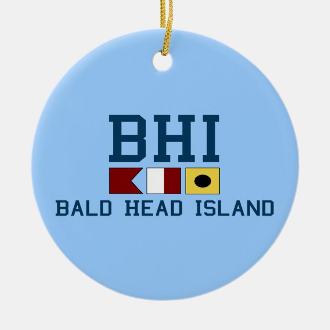 Bald Head Island. Ceramic Tree Decoration (Front)