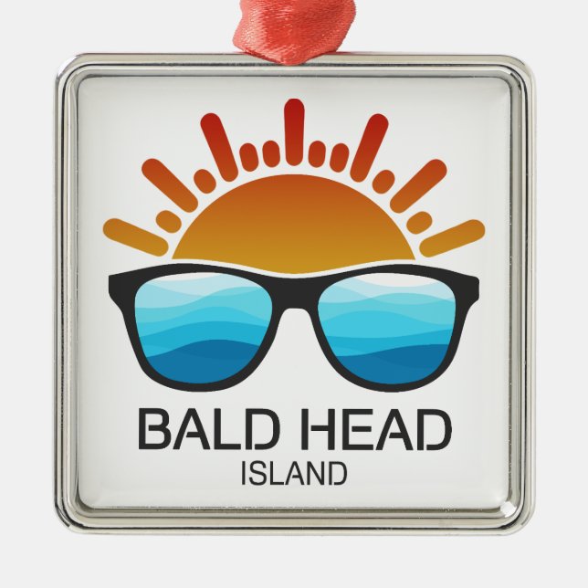 Bald Head Island North Carolina Sunglasses Metal Tree Decoration (Front)
