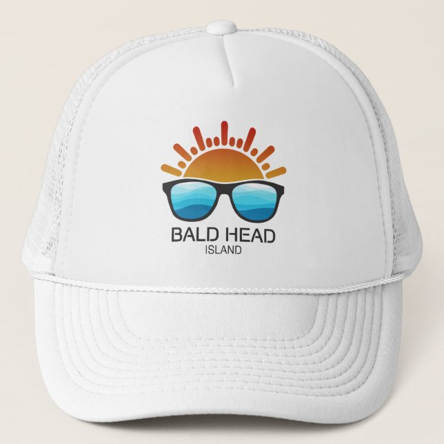 Bald Head Island North Carolina Sunglasses Trucker Hat (Front)
