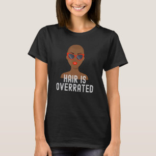 Bald Head Low Cut African American Woman Funny T-Shirt