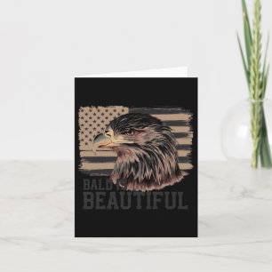 Bald Is Beautiful 4th July Independence Day Bald E Card