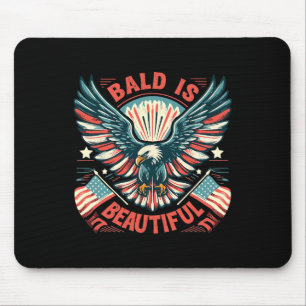 Bald Is Beautiful 4th Of July Independence Day Ame Mouse Pad