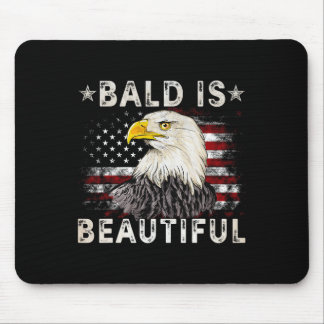 Bald Is Beautiful 4th Of July Independence Day Ame Mouse Pad