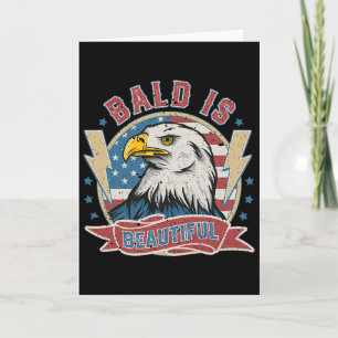 Bald Is Beautiful 4th Of July Independence Day Bal Card
