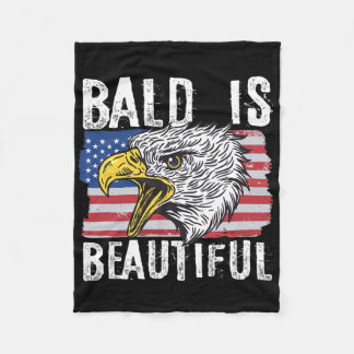 Bald Is Beautiful 4th Of July Independence Day Bal Fleece Blanket