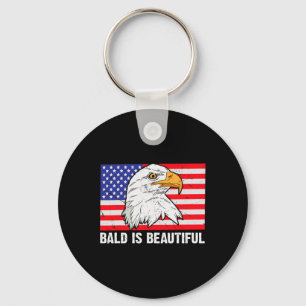 Bald Is Beautiful 4th Of July Independence Day Bal Key Ring